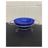 Godinger Cobalt Blue Bowl w/ Silver Frame with