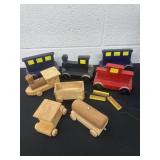 Group of wood trains