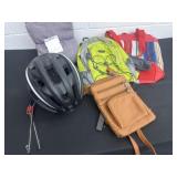 Group of bags helmets and linen look