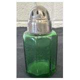vintage green glass salt shaker