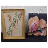 Two bird pictures, 8.5 and 7 in tall