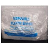Large group of disposable plastic gloves