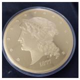 Heavy replica of a $50 gold piece 1817 4-in