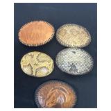 5 leather snake skin belt buckles