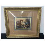 Vintage Framed Angel Print 22x15
