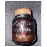 1920 small brown embossed VASELINE BOTTLE by