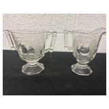 1950's Jeanette Depression Glass Creamer & Sugar