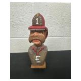 9ï¿½ hand carved wood figurine by local artist