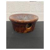 Brown glazed pot spittoon 8ï¿½x3ï¿½