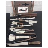 Group of kitchen knifeï¿½s and spatulas