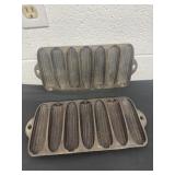 2 made in USA corn bread cast iron pans