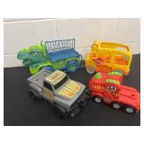 Dinosaur truck and leap frog boss and off road