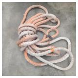 Roughly 35'  nylon rope 1 1/4 wide