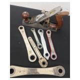 Wood plane and wrenches