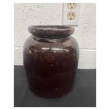 8ï¿½ vintage brown glazed stoneware pottery bean