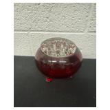 Viking Glass, Flowerlite, Flower bowl, Ruby Red,