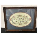 Vintage Love One Another Cross Stitch Artwork