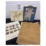 Vintage picture and calendar and congress of us