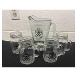 Springfield armory glass pitcher and mason jar