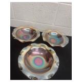 1950s Jeannette carnival glass with floral patter