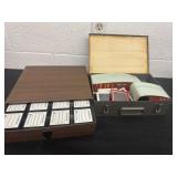 Group of vintage metal framed slides