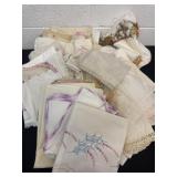 Pillow cases, napkins dollies towels.