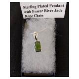 Sterling plated pendant with Fraser River Jade on