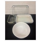 Pyrex and  corning ware pans