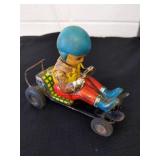 Vintage tin friction go-kart toy, manufactured in