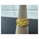 gold nugget-style signet ring Size 10.5