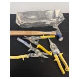 Group of snips and hammer