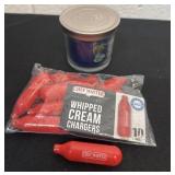 Whipped cream charger and Yankee candle