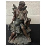 10ï¿½ vintage angel holding women lamp