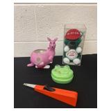 Christmas bear, candle holder ,lighter