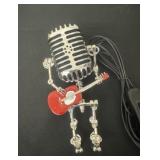 Retro Steampunk Microphone Robot LED Desk Lamp