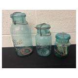 5ï¿½ 7ï¿½ and 10ï¿½ blue mason jars