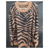 Size 3XL long striped brown and black sweater