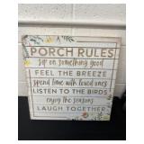New 15x14 Porch Rules Wood Sign
