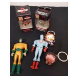 Action figures and key chains
