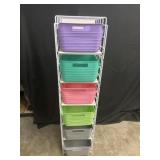 Metal Wire Organizer with Colorcul Tote Trays