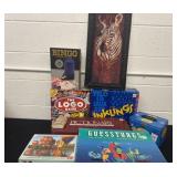 Group Of board games with Diamond framed art