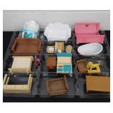 Group of dollhouse furniture