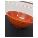 15.5ï¿½ large orange number 6 ceramic bowl 2 chips