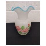 Vintage style Fenton art glass swirled ruffle