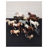 Large group of plastic horses