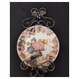 18-in metal plate holder with Asian plate