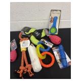 Group of new dog toys