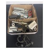 Group of clips, tools and Bungee cords