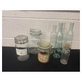 Glass jars and glass bottles