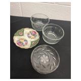 Group of glass bowls and plate